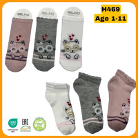 Носки хлопковые 7-8 лет для девочек ТМ Belino (6 шт/уп)