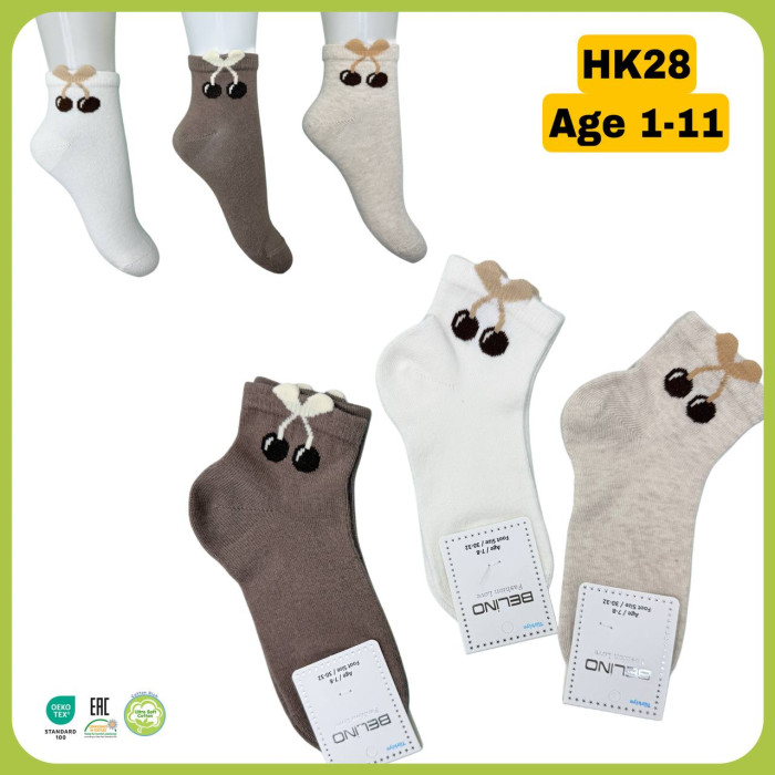 Носки хлопковые 3-4 года для девочек ТМ Belino (6 шт/уп)