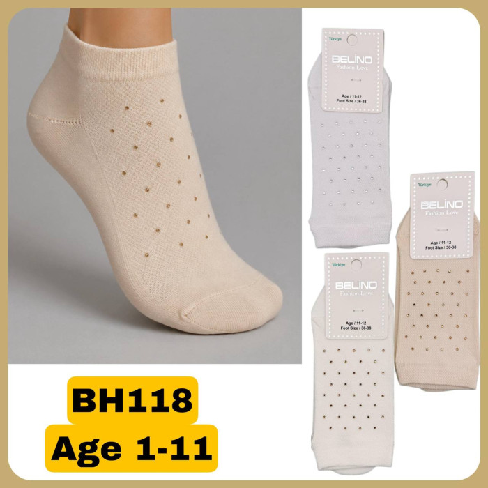 Носки хлопковые 5-6 лет для девочек ТМ Belino (6 шт/уп) сетка